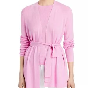 NEW! LAFAYETTE 148 NEW YORK Dahlia Belted Ribbed Knit Cardigan XS.